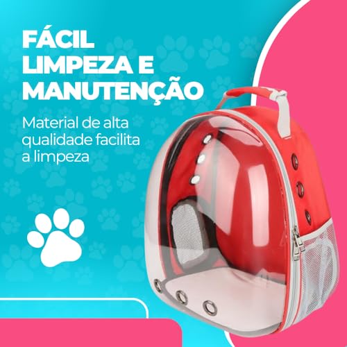 Mochila De Transporte Para Pets Cachorros E Gatos Com Ventilação Transparente E Visão Panorâmica Bol