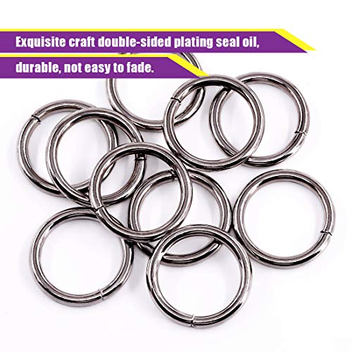 Swpeet 60Pcs 1 Inch / 25Mm Gun-Black Heavy Duty Multi-Purpose Metal O Ring Metal Rings For Hardware Bags Ring Hand Diy Accessories Keychains Belts And Dog Leas #TOP3