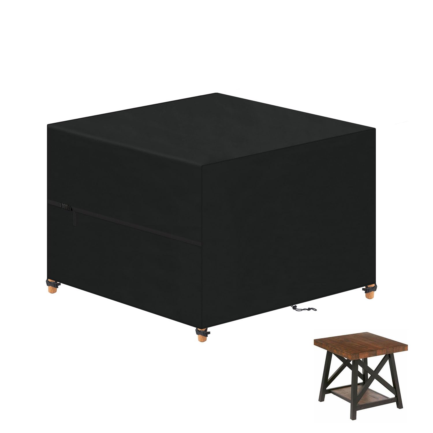 VANSHEIM Cube Garden Furniture Covers Waterproof,Anti-UV 420D Oxford Fabric Outdoor Patio Table Covers for Outside Garden Furniture,Coffee Table and Chair 70x70x70cm — image 1