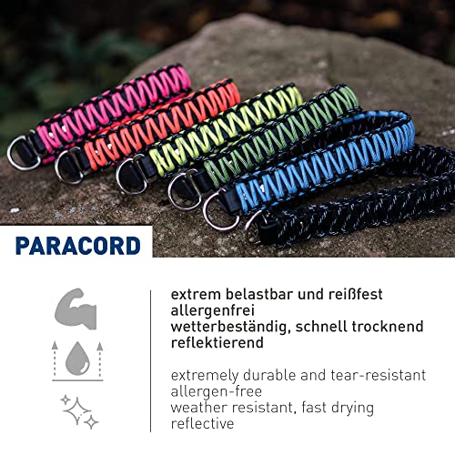 Sprenger Hundehalsband aus stabilem Paracord Nylon mit Edelstahl Clic Lock Verschluss I Wasserabweisende Halskette, reflektierend, langlebig 50 cm, orange