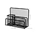 DIYEAH Iron Mesh Desk Organizer Pen Holder Compact Vertical File Sorter for Office Document Organizer Space-Saving Design Black