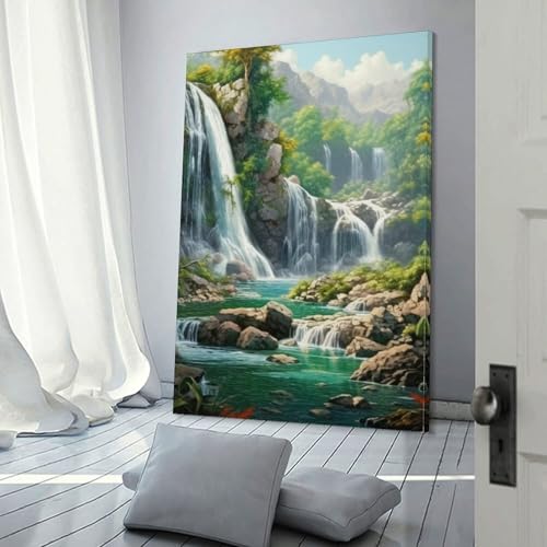Tableau cascade murale en impression sur toile decoration salon 30x45cm - 3
