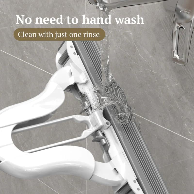 Image of Self Wringing Sponge Mop for Floor Cleaning | PVA Absorbent Sponge Mop with Squeeze Mechanism | Multipurpose Household Cleaning Tool for Floor, Walls & Ceilings