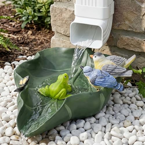 Euiroet Leaf Shaped Splash Block Resin Gutter Extender Diverter Garden Creatures Decorative Gutter Accessory Gutter Diverter Rain Perfect Gutter Downspout Extension for 3x4 Gutter