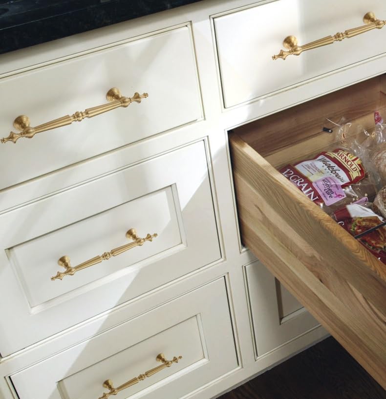 キッチン 取っ手 2 個入 真鍮キャビネットハードウェアハンドル ヴィンテージ真鍮引き出しハンドル ゴールド家具装飾オール銅ハンドル