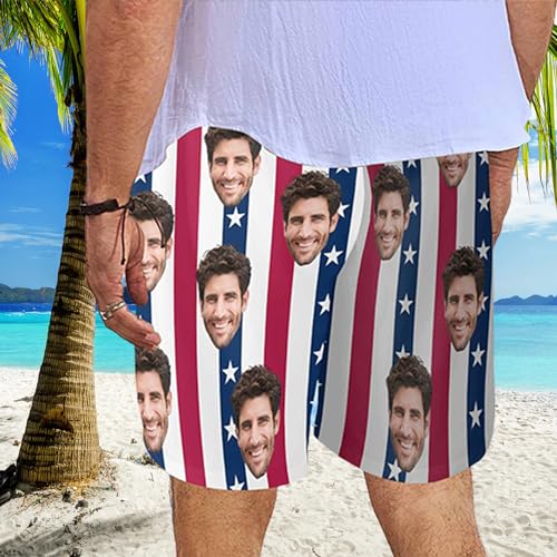 Custom Photo Swim Shorts with Face Men's Board Shorts Swim Trunks Custom Face Print Men's Swim Shorts3