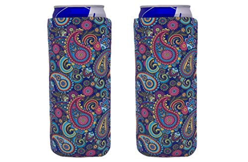 Paisley Slim Can Coolie (2 Pack)