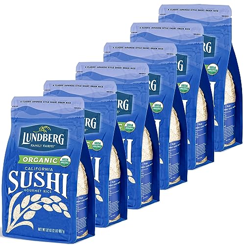 Lundberg Organic California Sushi Rice Short Grain Rice, White JapaneseStyle Sticky Rice for