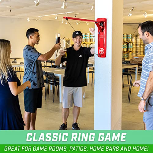 Image of GoSports Hook 21 Wall Mounted Ring Swing Game with Foldable Arm - Play Indoors or Outdoors