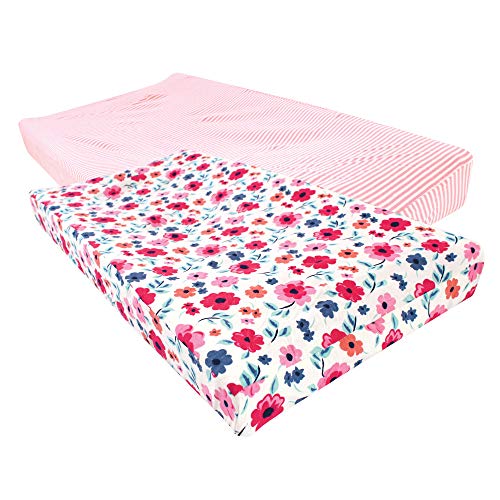 Image of Touched by Nature Unisex Baby Organic Cotton Changing Pad Cover, Garden Floral, One Size