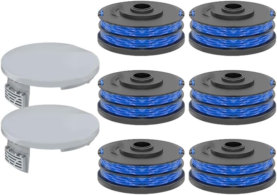YUETTYY Replacement Strimmer Spool and Spool Covers For Ryobi-RLT4027, RLT4125, RLT5027, RLT5127, RLT6030, RLT6130 Grass Strimmer Spool & Line Accessories (6+2)