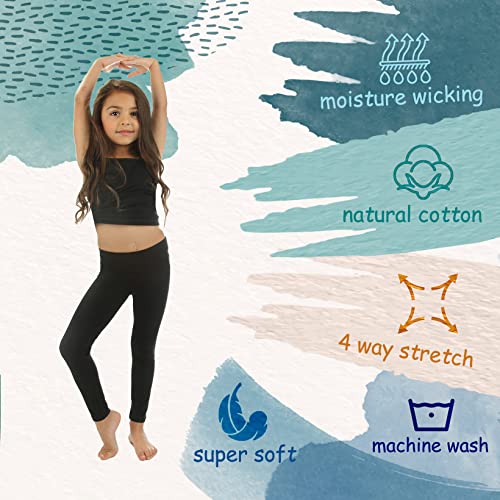 Silky Toes Little and Big Girls Premium Cotton Leggings/Size 2t to 16/ Many Colors for School Uniform Black4