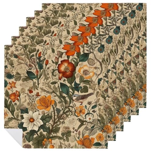 Servilletas de Tela con patrón Retro floral cuadradas 47.5 cm miniatura 1