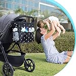 Orzbow XL Buggy Organizer Taschen,22 L Großer Kinderwagen Windel Organizer mit Getränkehaltern und Schulterriemen verwendet als Mom Handtasche & Schultertaschen & Backbag (Schwarzer Stern)