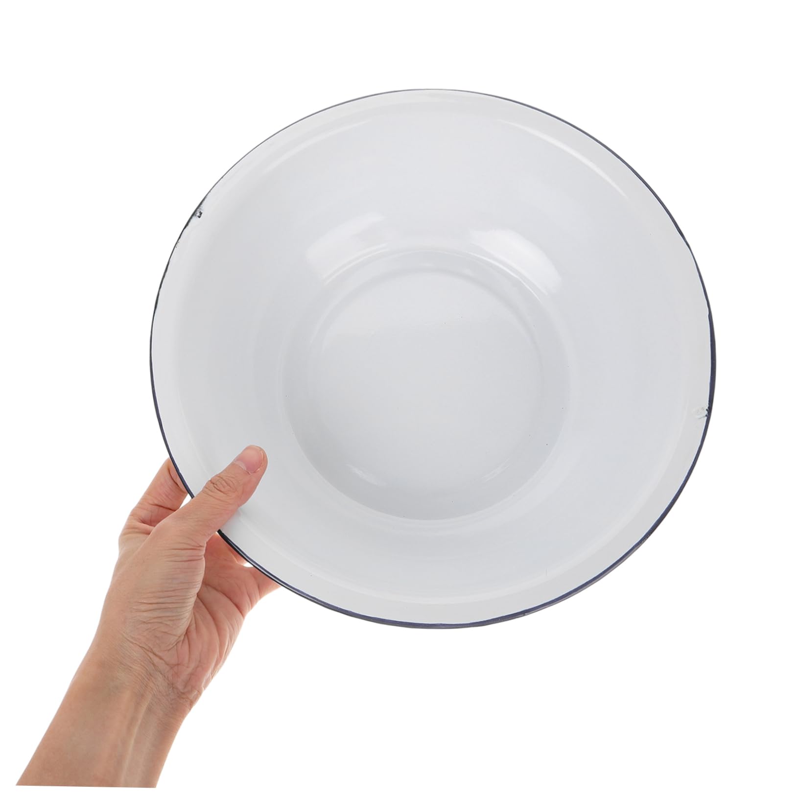 Ciotola Smaltata Grande 30 Cm, Bacinella Smaltata Multiuso Per Lavare Frutta e Verdure, Lavabo D’epoca Resistente e Facile Da Pulire Per Cucina e Uso Quotidiano