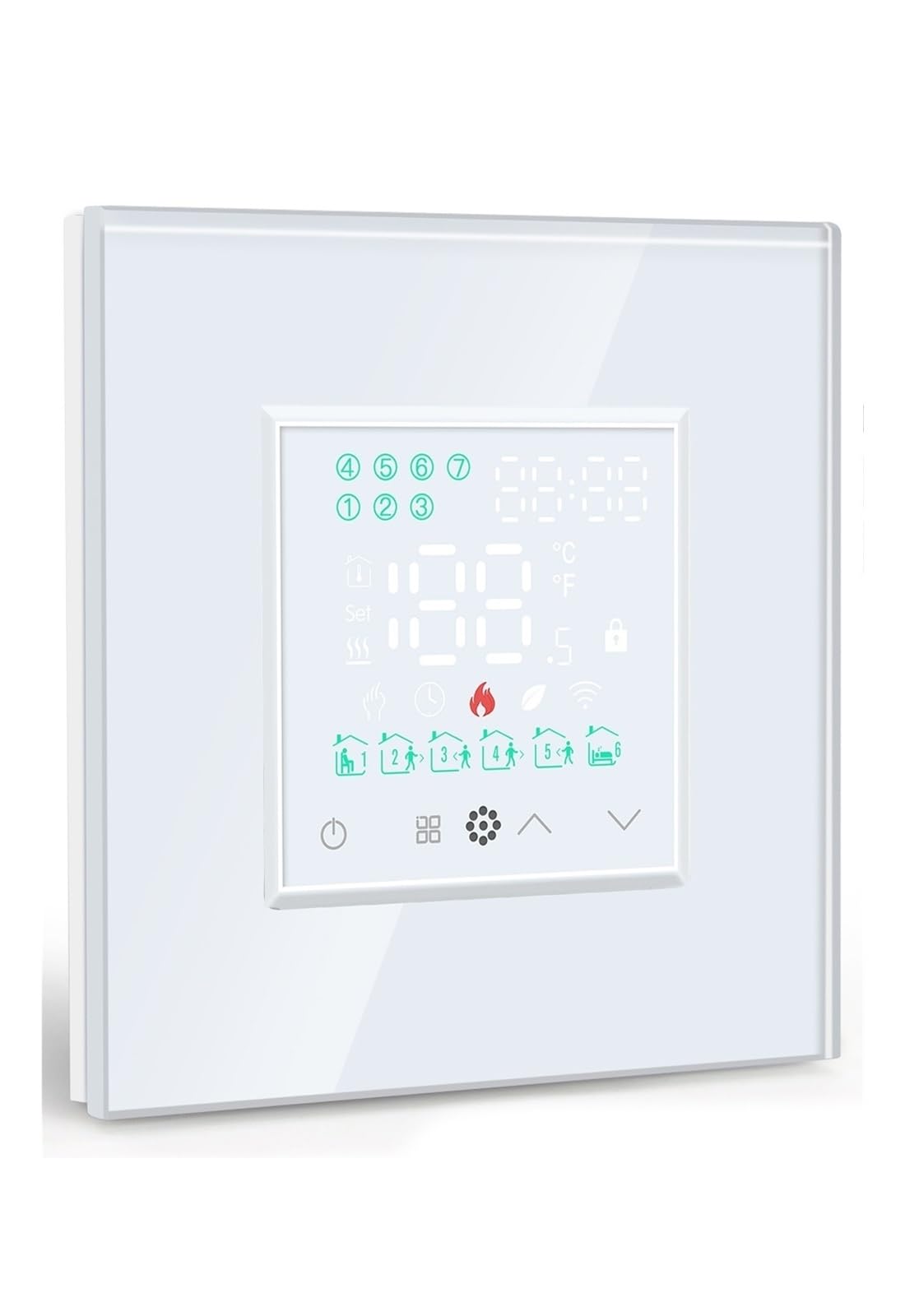 Termostato digitale, Termostato touch screen for scaldabagno elettrico for riscaldamento a pavimento, regolatore remoto temperatura casa(LED White Boiler)