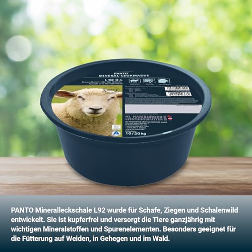 PANTO Mineralleckschale L92 10kg – Leckschale für Schafe, Ziegen und Schalenwild, Leckstein ohne Kupfer mit Selen und Zink