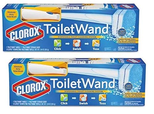 Clorox ToiletWand with Caddy,White - 2 Pack