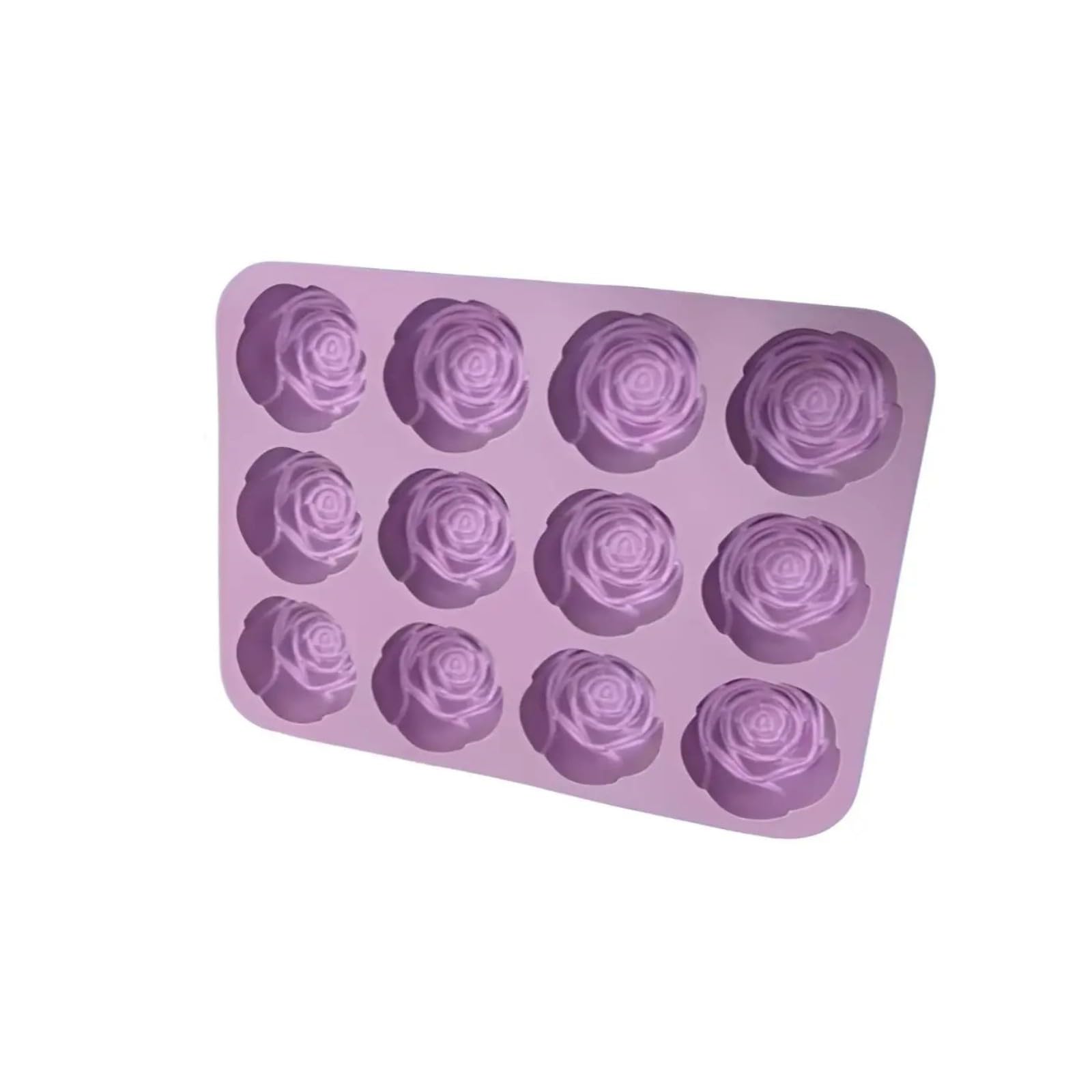 Btgghytr 12 Cavity Rose Silicone Molds Set Oven Bake Flower Pan for Professional Bakers and Creative Cooking Enthusiasts Rose Silicone Molds