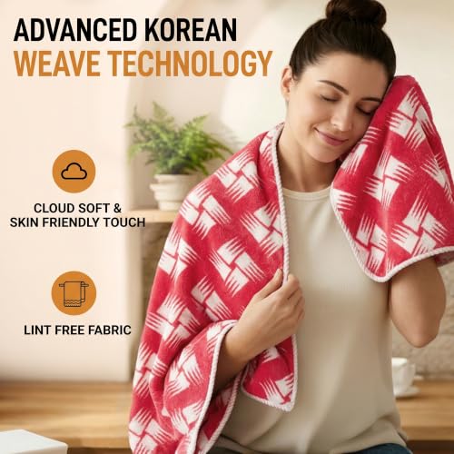 Image of Story@Home K-Cloud Luxury Bath Towel Set for Gifting, 500 GSM, Microfiber Towel Ultra Soft, Quick Dry 3X More Absorbent Than Cotton Towels, 1 Bath Towel & 2 Hand Towels, Gift Box, Set of 3-Pink