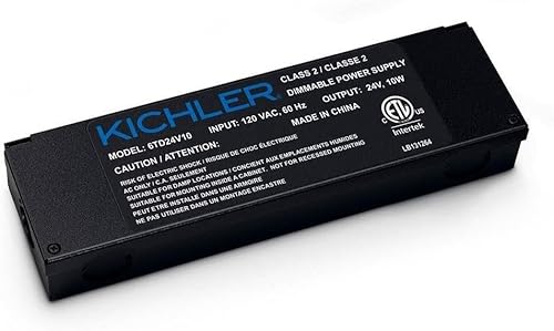 Kichler Fuente de alimentación LED 6TD24V10BKT 24V, 1.50x8.75x2.50, negro texturizado