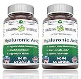 Amazing Formulas Hyaluronic Acid 100 mg Capsules (Non-GMO,Gluten Free) - Support Healthy Connective...