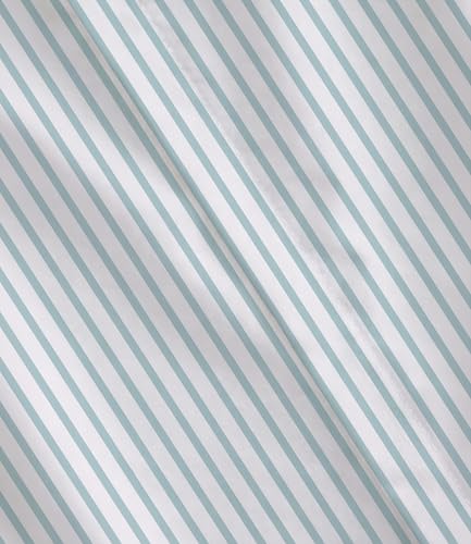 Image of Duvet Cover Queen Size - Stripe Duvet Cover Set - 3 Piece - Sky Stripe | Soft Stripe Duvet Cover 90 x 90 with 2 Pillow Shams, Comfy Stripe Bedding Set, Hotel Luxury with Zipper Closures & Ties