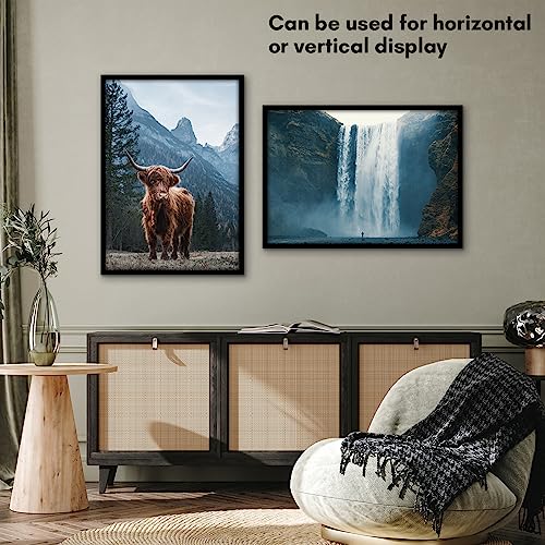 Americanflat 19x27 Poster Frame with Polished Plexiglass - Streamline Collection - Thin Border Picture Frame for Wall Display - Hanging Hardware Included - Black