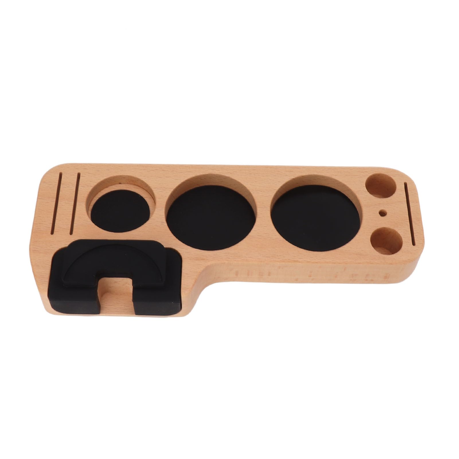 Estación de manipulación de café, soporte de manipulación de filtro de café de agarre cómodo de haya con almohadillas para hacer café (51 mm/2 pulgadas)