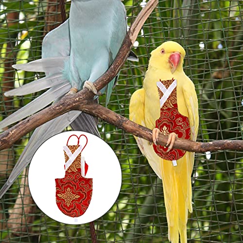 ULTECHNOVO-Bird-Parrot-Suit-Nappy-with-Bow-Red-Pet-Clothes-for-Parakeets-Cockatiels-Conures-Finches-Lovebird-L