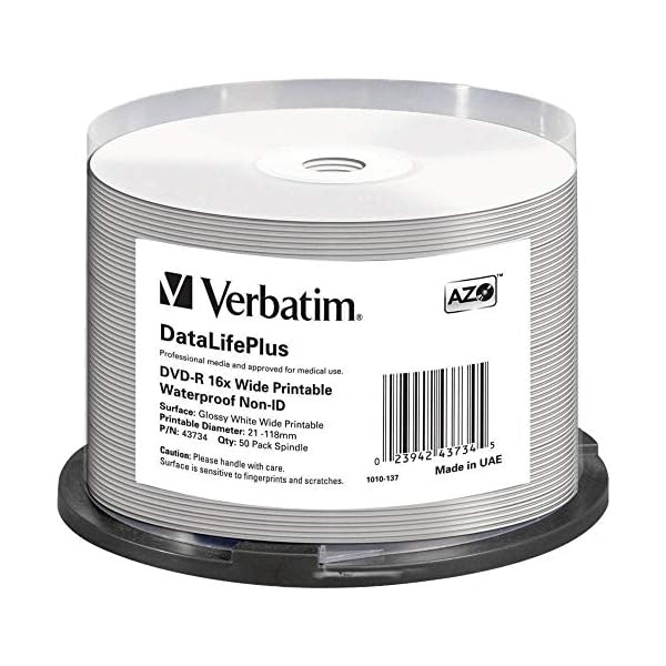 Verbatim 43734 DVD-R Rohling 4.7GB 50 St. Spindel Bedruckbar