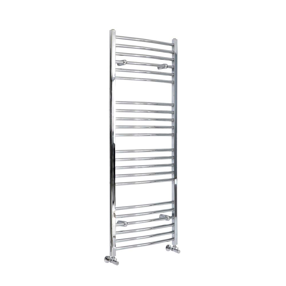 Milano Kent Chrome Curved Bar Heated Towel Rail - 1600Mm X 600Mm
