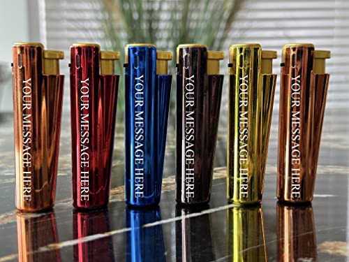 Limited Edition - Deep Laser Engraved Personalised Jet Metal Lighter - Engraving Included for Birthdays, Anniversaries, Weddings and Valentines (Black)