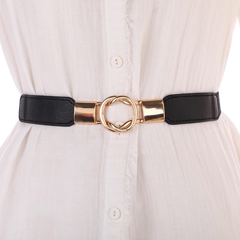 Waist Belts for Women and Girls | Trendy Elastic Adjustable Buckle | Elastic Fabric Waist Belt for Women | Stylish Belts for Dresses Jeans, Saree-image-17