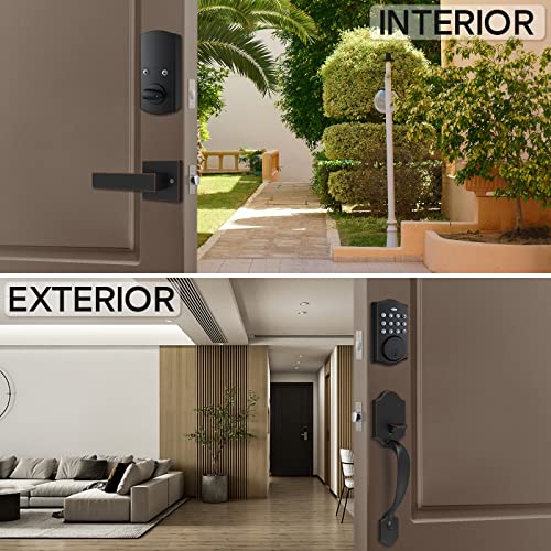 Ironzon Keypad Door Lock With Handle Electronic Keypad Deadbolt Keyless Entry Door Lock, Digital Door Lock, Front Door Handle Sets Gold #TOP4