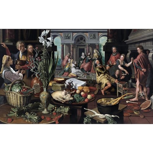 Impression giclée Pieter Aertsen Christ dans la maison de Marthe et Marie toile roulée 76x101 cm