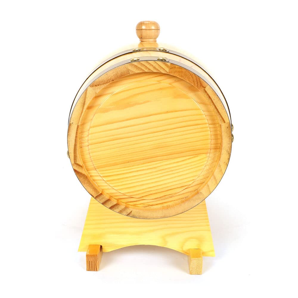 Tonneau en bois de 3 litres avec support en bois et robinet en chêne, pour le stockage de whisky, vin, spiritueux, fûts à whisky, bois, 23,5 x 16 cm