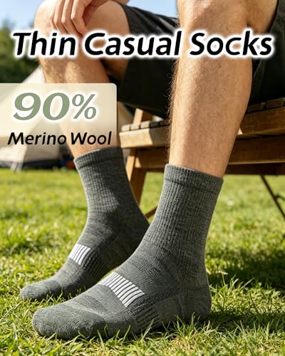 Image of 90% Merino Wool Socks for Men Athletic Ankle Socks for Women with Arch Support Breathable Soft Wool Ankle Socks,3 Pairs