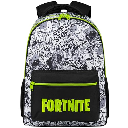 Fortnite Backpack for Kids Teens School Bookbag Travel Bag Rucksack for Vacation Sports Gifts for Kids (Black AOP)