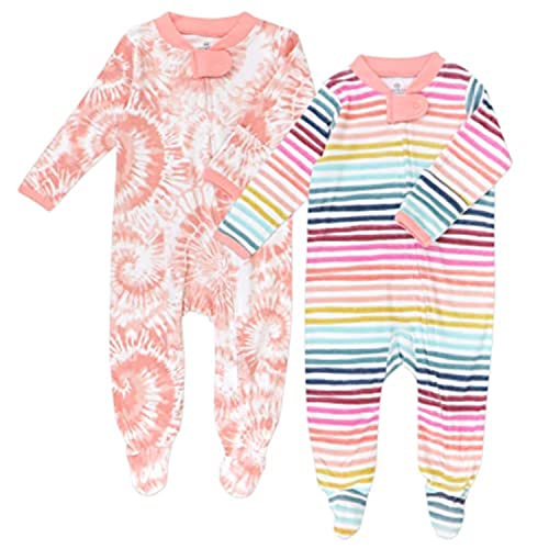 Image of HonestBaby Baby 2-Pack Organic Cotton Footed Pajama Sleep & Play
