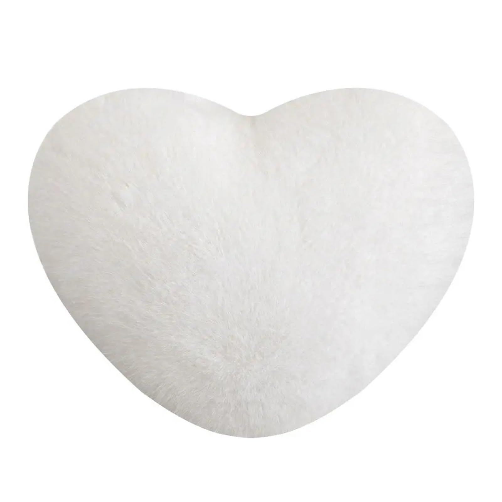 Oreiller en forme de cœur blanc en peluche douce pour décoration de chambre cocooning