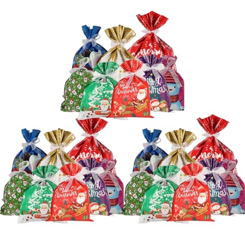 Sacs cadeaux de Noël à cordon emballage réutilisable pochette anniversaire