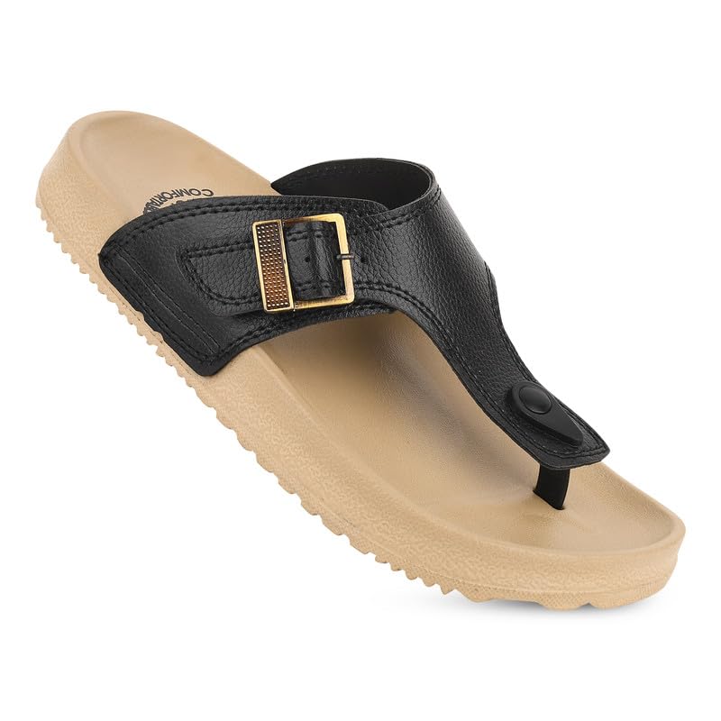 Image of Men's Slippers | Stylish & Comfortable Flip-Flop Slippers for Men | EVA Sole Material | Slip Resistant | Durable & Lightweight Men Chappal for Daily Use (GF-Eva-112)