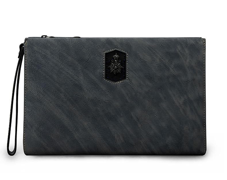 Genuine Leather Mens Vintage Clutch Bag Retro Envelope Purse Business Casual Handheld Wallet