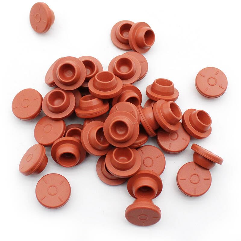 20mm red Butyl Rubber Stopper Plug，100 Pack Self Healing Injection Ports Solid Seal Opening Glass Vials and Liquid Culture Jars Bottles Tanks