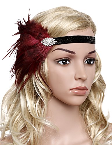 BABEYOND Dames jaren 1920 Great Gatsby Hoofddeksel Flapper Hoofdstuk Veer Hoofdband 1920 Crystal 20s Art Deco… - Image 7