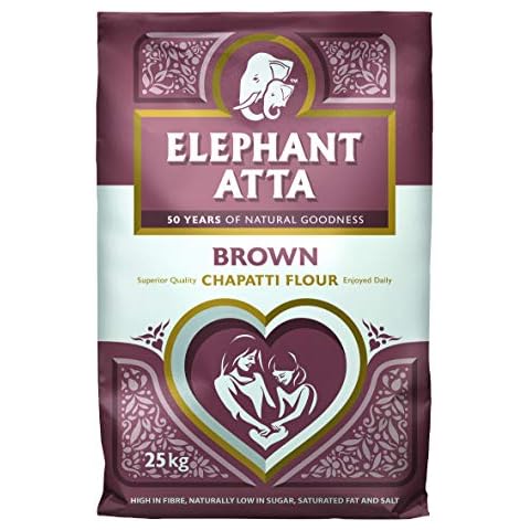 ELEPHANT ATTA Brown Chapatti Atta Flour | Fibre Flour | Bran Flour | Brown Flour | (25kg) Cover