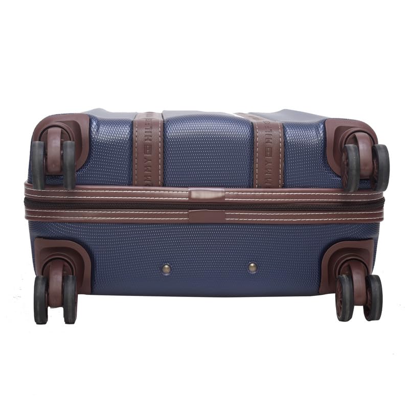 Image of TOMMY HILFIGER Cabin Hard Luggage Graphite X - Navy| Carry-On Trolley Bag with TSA Lock | 360 Spinner Double Wheels | Telescopic Handle | PC Shell Suitcase | 55cm | 47.3L Capacity