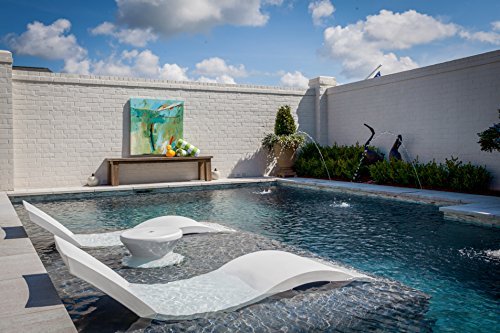 Ledge Lounger - Signature Chaise - Inside Pool & Sun Shelf Lounge Chair - Designed For Shallow Shelves Up To 9” - Compatible With All Pool Types - Poolside & Sun Deck Tanning - Set Of 2 - Light Blue #TOP3