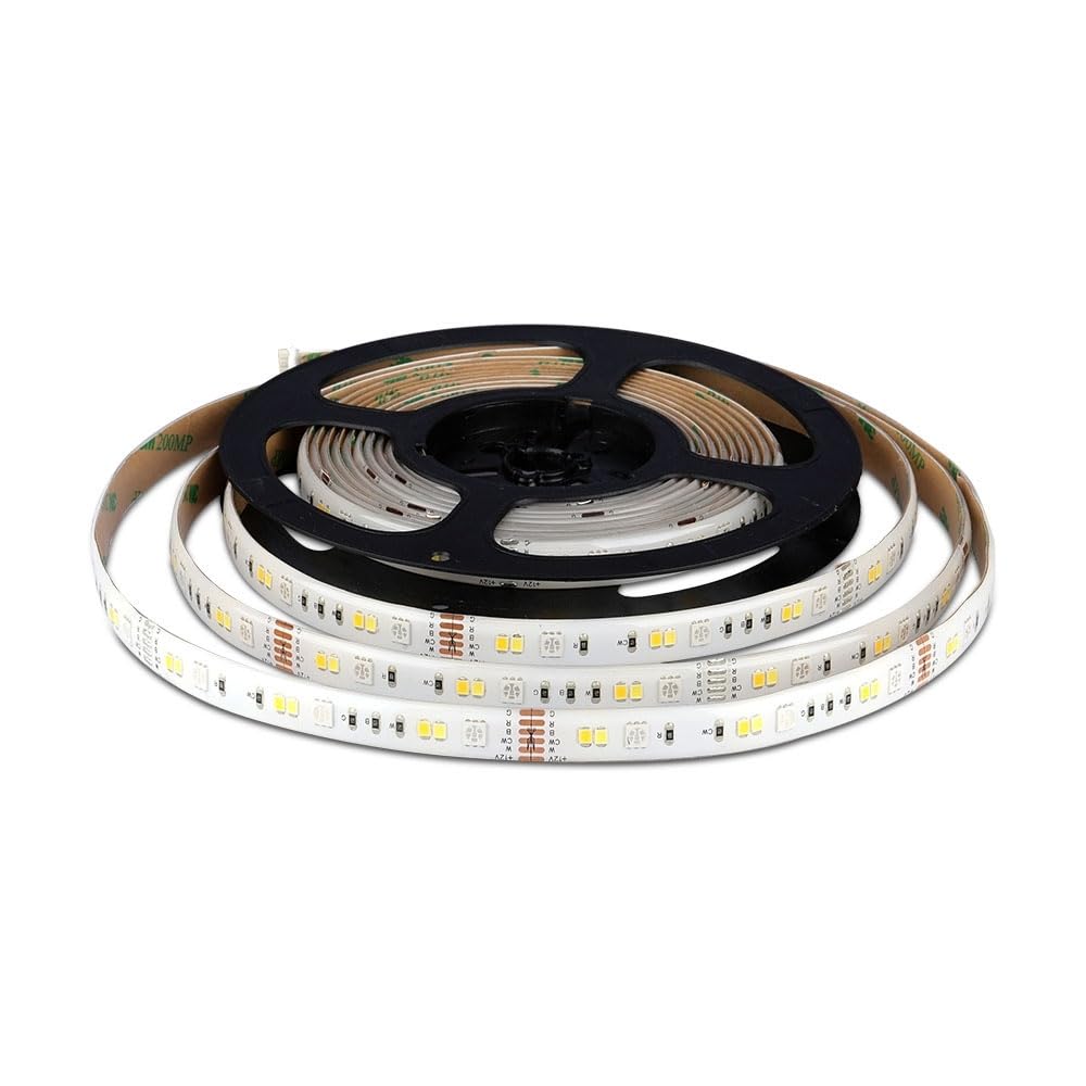 V-TAC VT-5050 54-EU LED Strip Kit SMD5050 4W/mt 54 LED/mt RGB and 3 in 1 5m 12V Adhesive with WiFi Control Compatible with Google Assist and Amazon Alexa Dimmable IP65